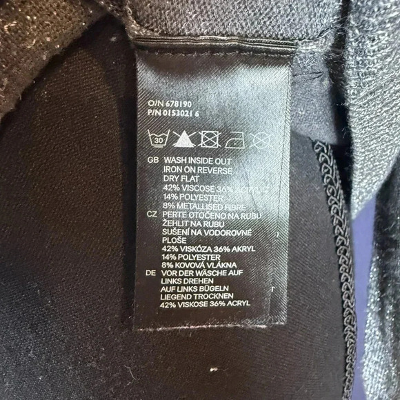 H&M Silver Sequin Front Crew Neck Sweater, Size Large - Picture 7 of 7